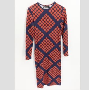 House of Holland Knit Bodycon Patterned Midi Dress